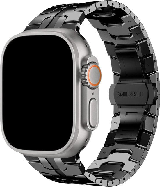 RVS Ultra Band - Geschikt voor Apple Watch - Luxe RVS metalen smartwatchband met vlindergesp